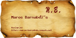 Maros Barnabás névjegykártya
