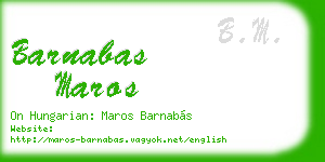 barnabas maros business card