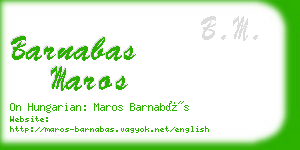 barnabas maros business card